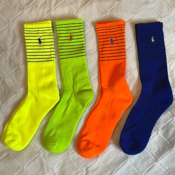 Polo Ralph Lauren Other - Polo by Ralph Lauren 4 Neon Athletic Socks